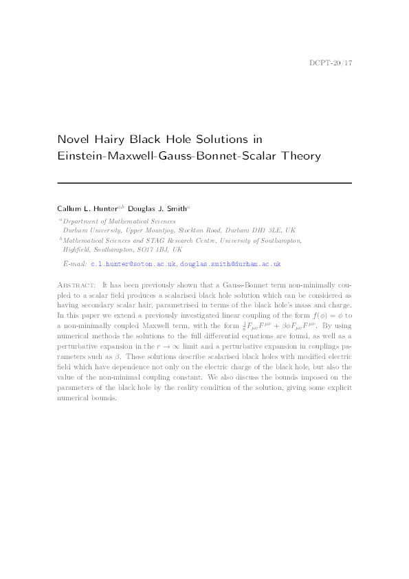 Novel hairy black hole solutions in Einstein-Maxwell-Gauss-Bonnet-scalar theory Thumbnail