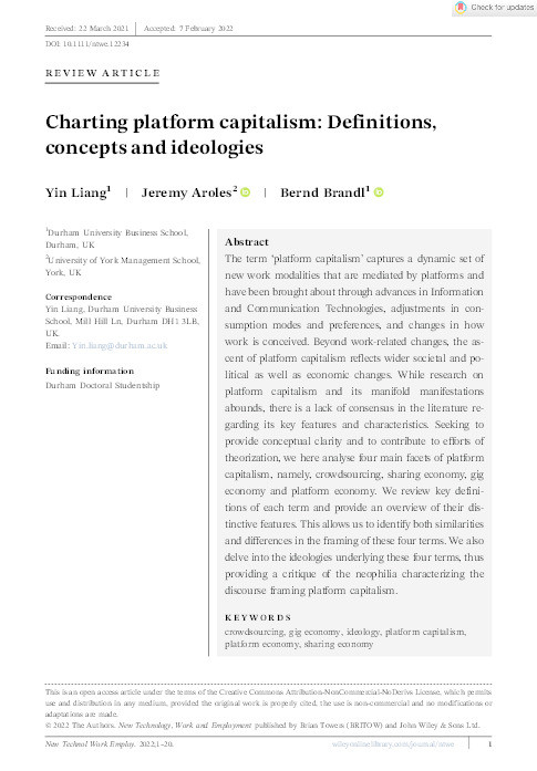Charting Platform Capitalism: Definitions, concepts and ideologies Thumbnail
