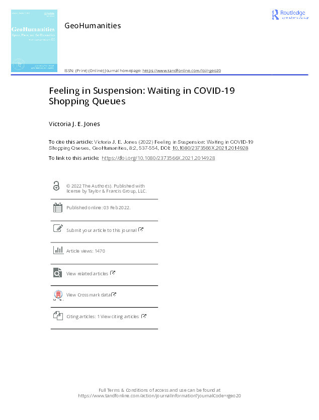 Feeling in Suspension: Waiting in COVID-19 Shopping Queues Thumbnail