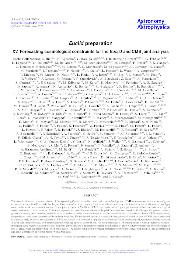 Euclid preparation XV. Forecasting cosmological constraints for the Euclid and CMB joint analysis Thumbnail