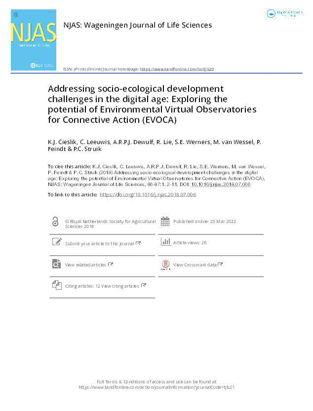 Addressing socio-ecological development challenges in the digital age: Exploring the potential of Environmental Virtual Observatories for Connective Action (EVOCA) Thumbnail