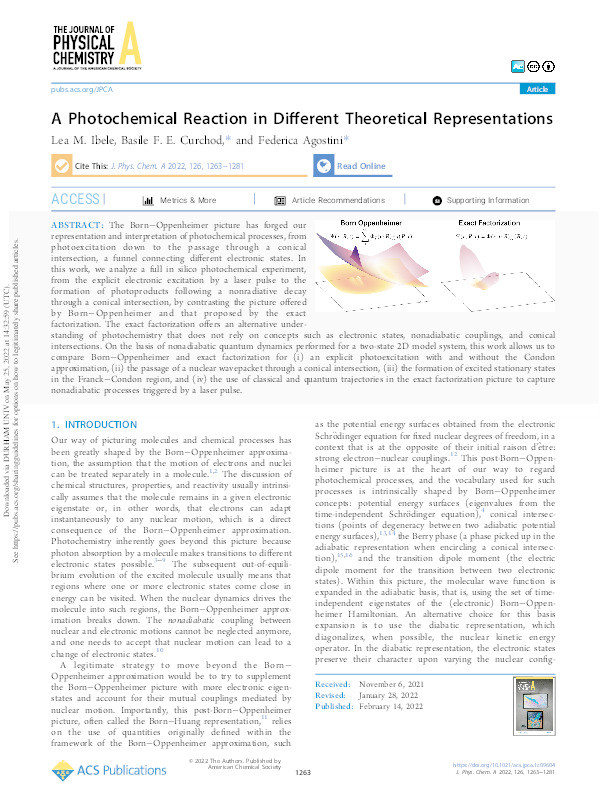 A photochemical reaction in different theoretical representations Thumbnail