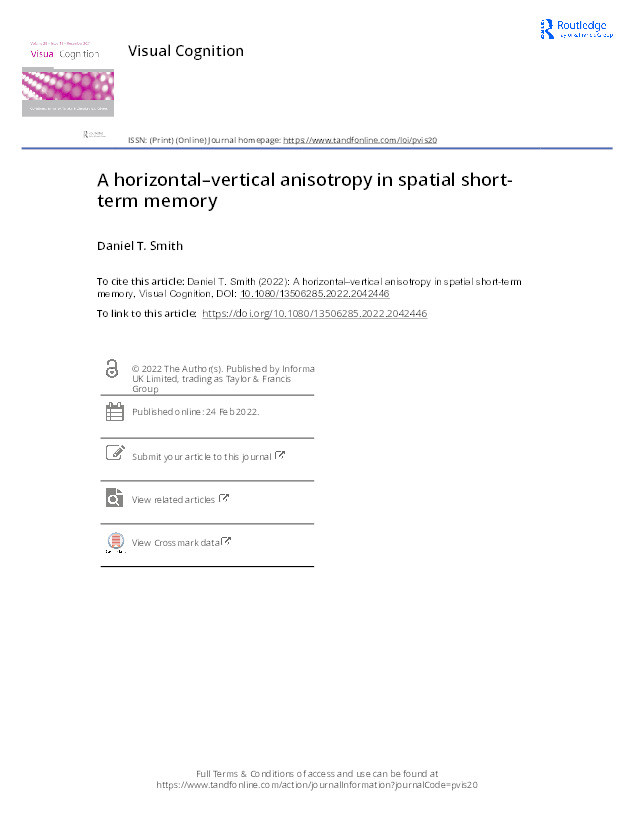 A horizontal–vertical anisotropy in spatial short-term memory Thumbnail