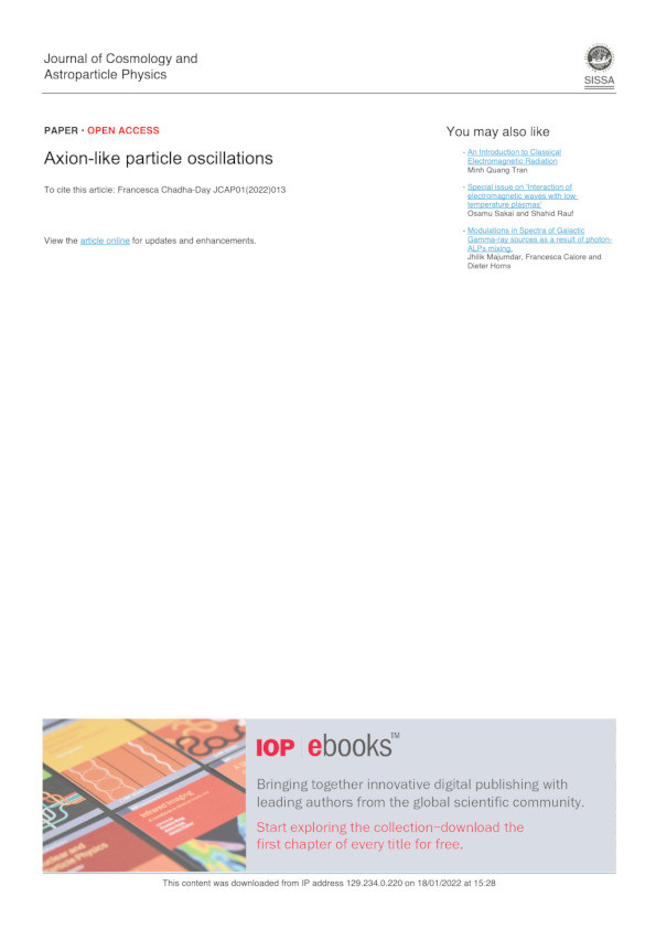 Axion-like particle oscillations Thumbnail