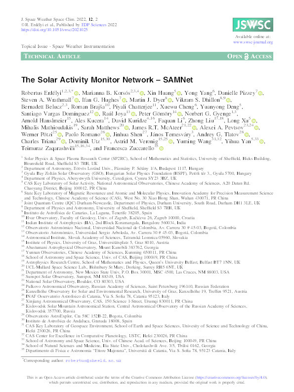 The Solar Activity Monitor Network – SAMNet Thumbnail