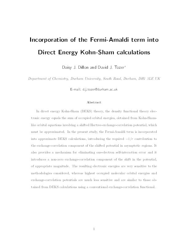 Incorporation of the Fermi–Amaldi Term into Direct Energy Kohn–Sham Calculations Thumbnail