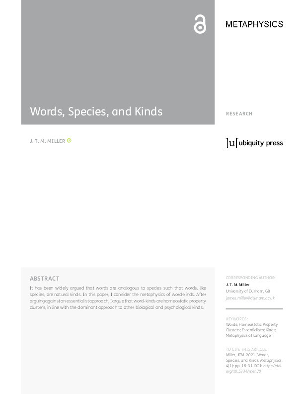 Words, Species, and Kinds Thumbnail