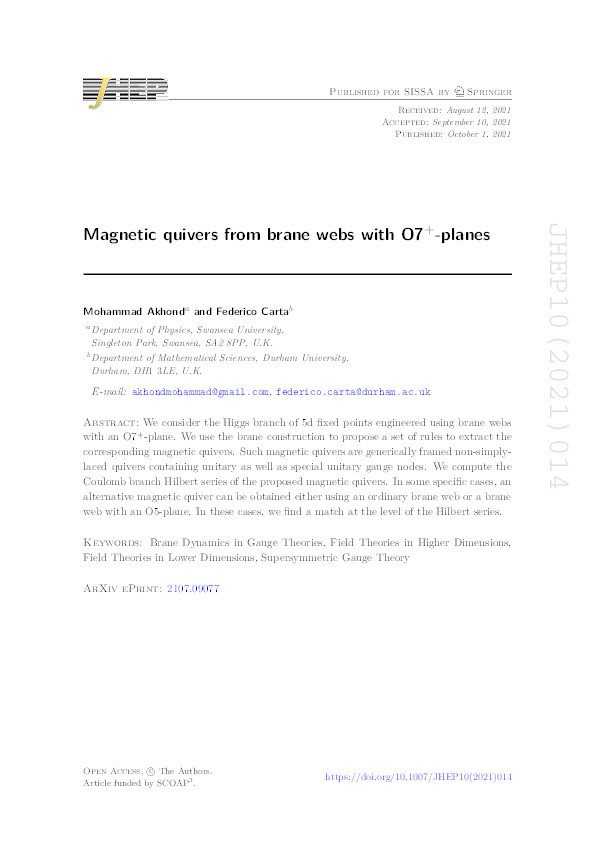 Magnetic quivers from brane webs with O7+-planes Thumbnail