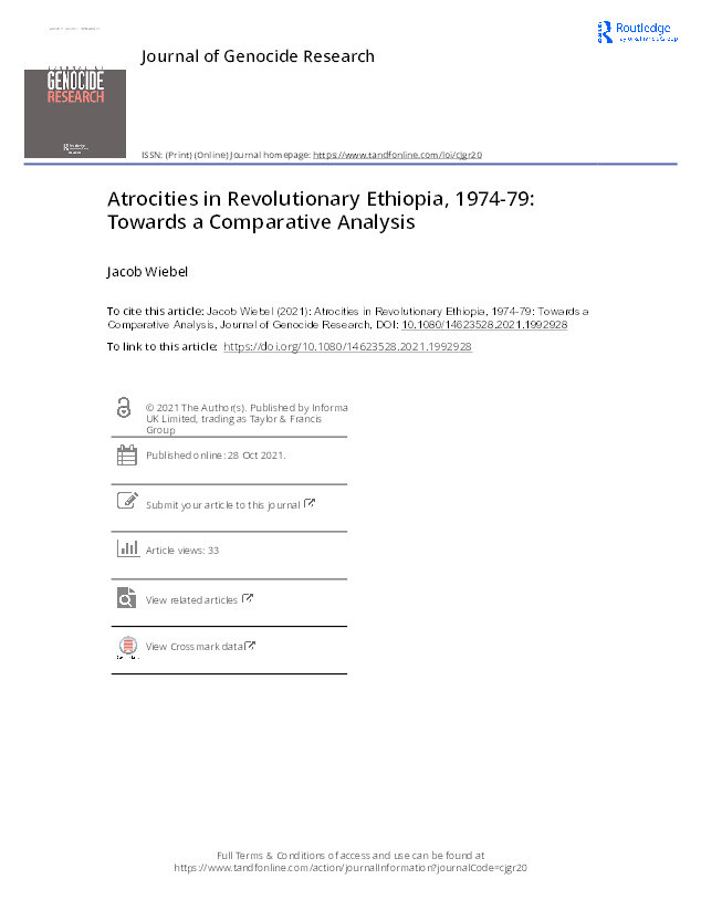 Atrocities in Revolutionary Ethiopia, 1974-79: Towards a Comparative Analysis Thumbnail
