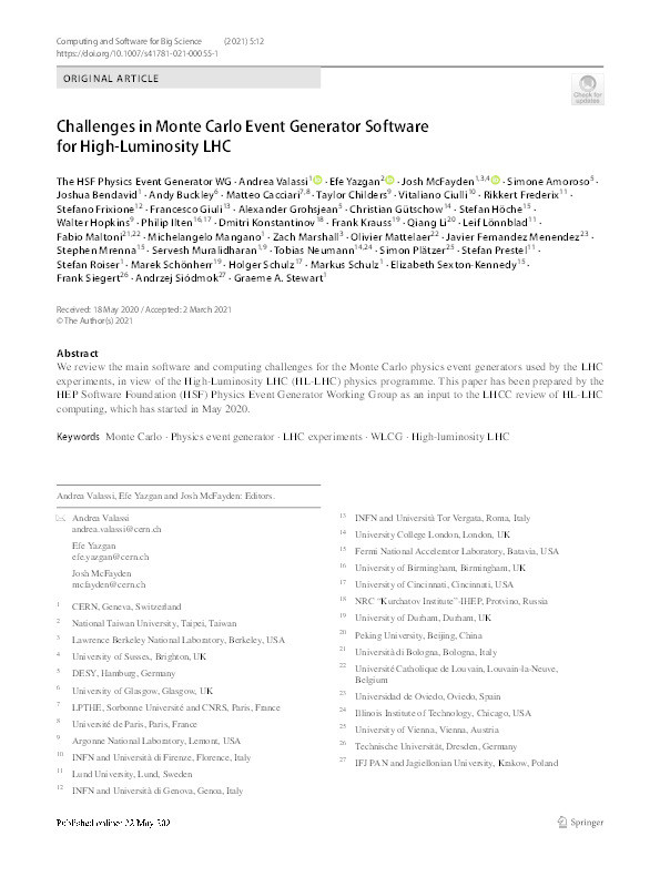 Challenges in Monte Carlo Event Generator Software for High-Luminosity LHC Thumbnail