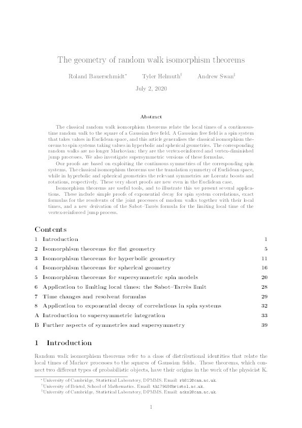 The geometry of random walk isomorphism theorems Thumbnail