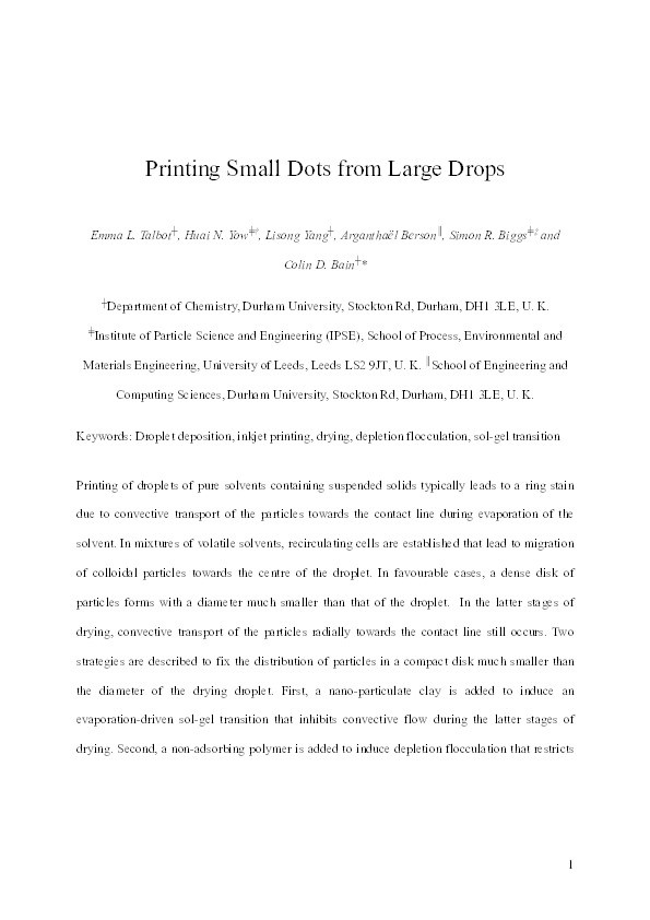 Printing Small Dots from Large Drops Thumbnail