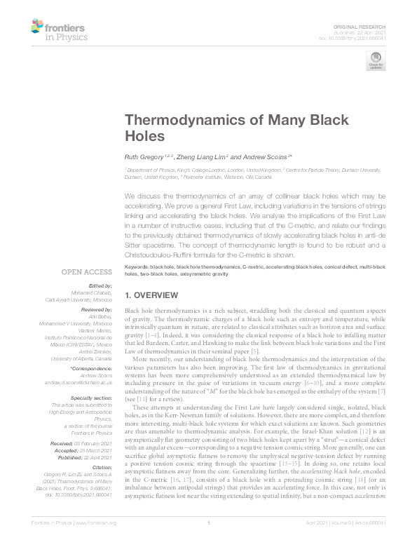Thermodynamics of Many Black Holes Thumbnail