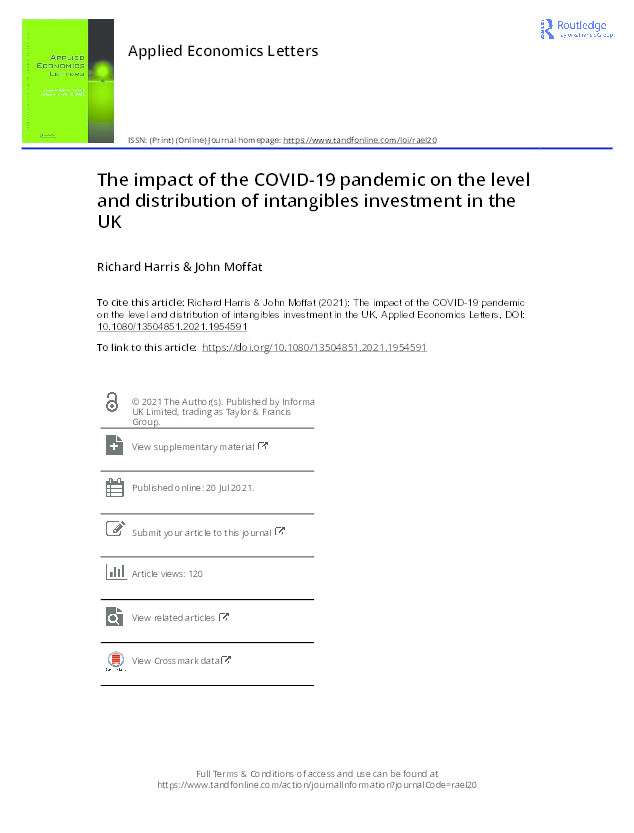 The impact of the COVID-19 pandemic on the level and distribution of intangibles investment in the UK Thumbnail