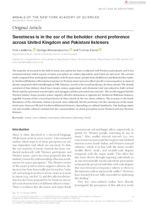 Sweetness is in the ear of the beholder: chord preference across United Kingdom and Pakistani listeners Thumbnail