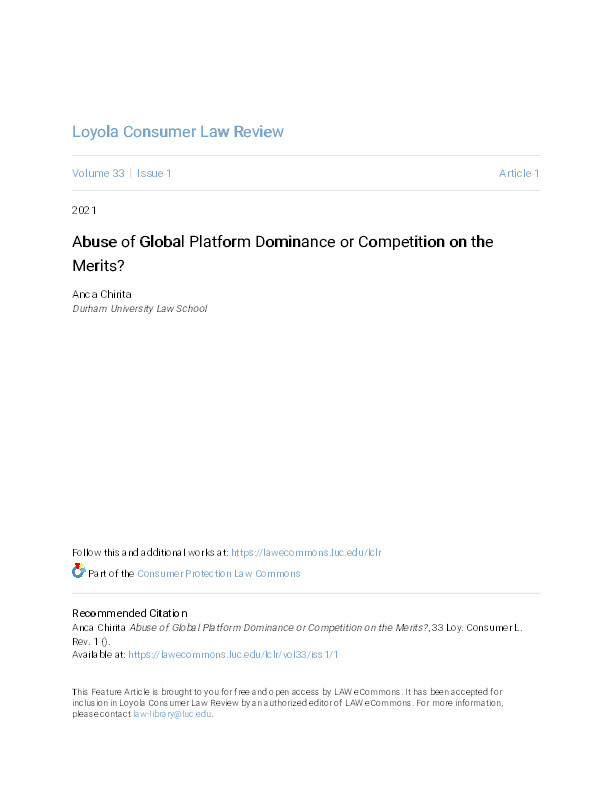 Abuse of Global Platform Dominance or Competition on the Merits? Thumbnail