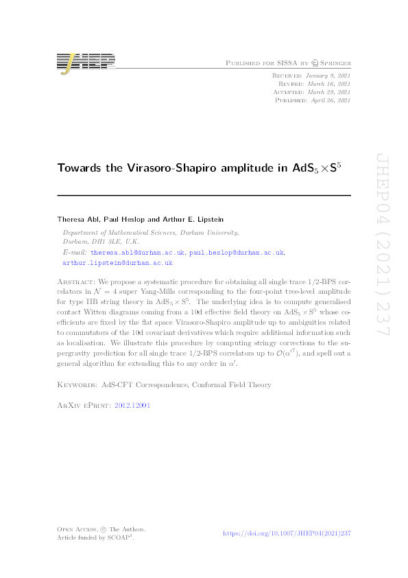 Towards the Virasoro-Shapiro amplitude in AdS5×S5 Thumbnail