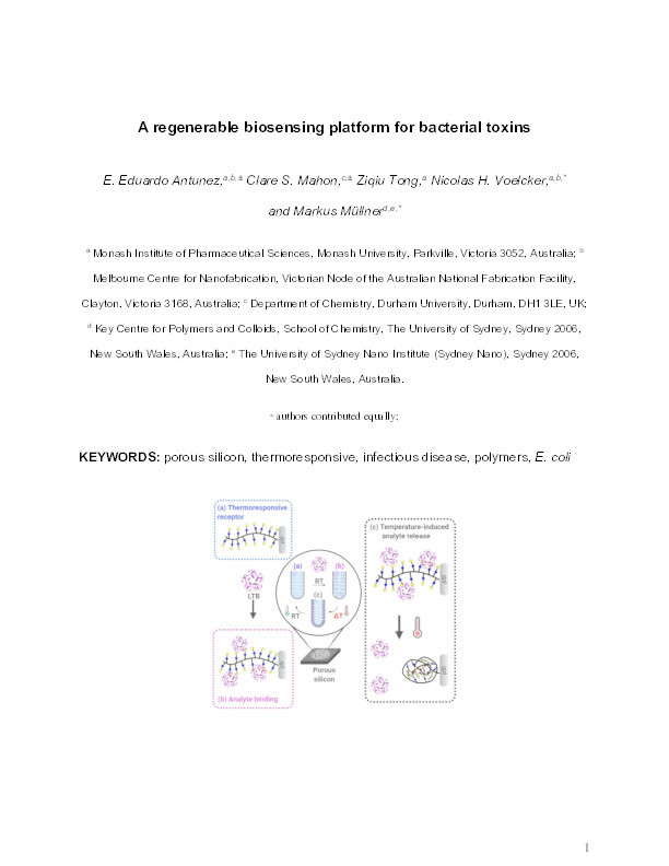 A Regenerable Biosensing Platform for Bacterial Toxins Thumbnail