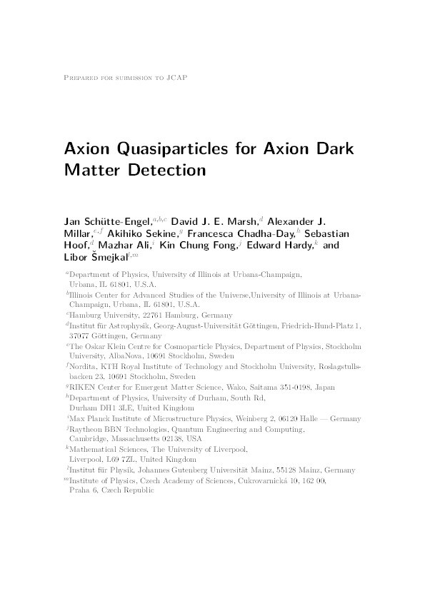 Axion quasiparticles for axion dark matter detection Thumbnail