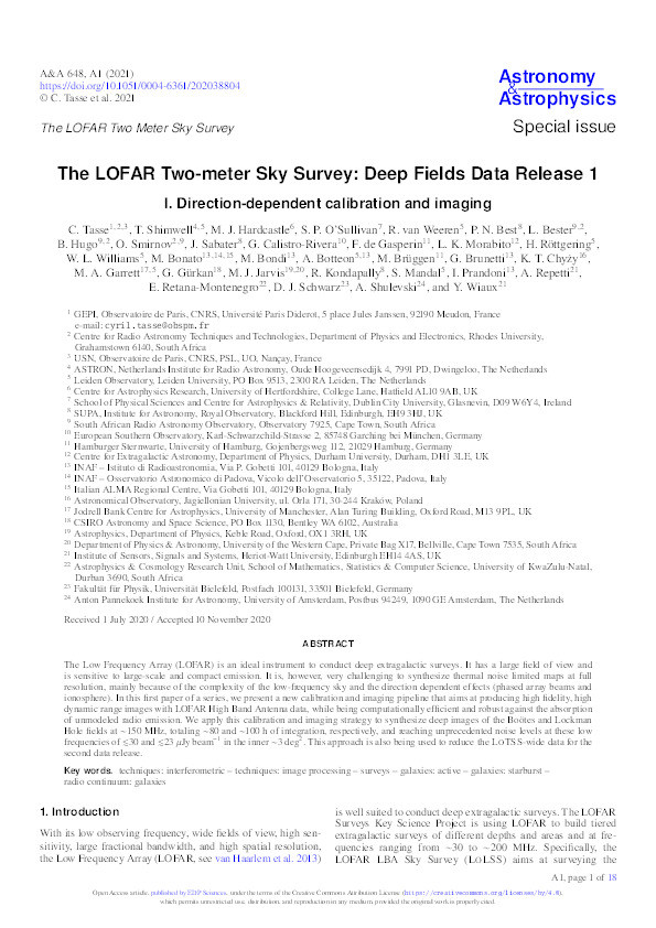 The LOFAR Two Meter Sky Survey: Deep Fields, I -- Direction-dependent calibration and imaging Thumbnail