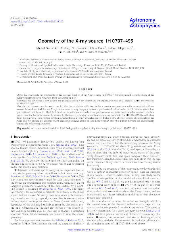 Geometry of the X-ray source 1H 0707–495 Thumbnail