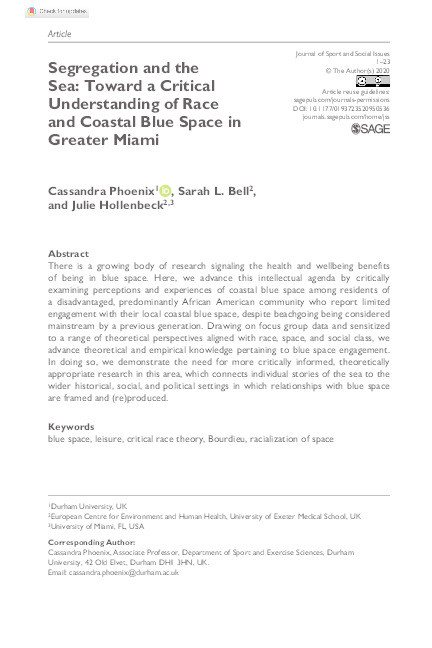 Segregation and the Sea: Toward a Critical Understanding of Race and Coastal Blue Space in Greater Miami Thumbnail