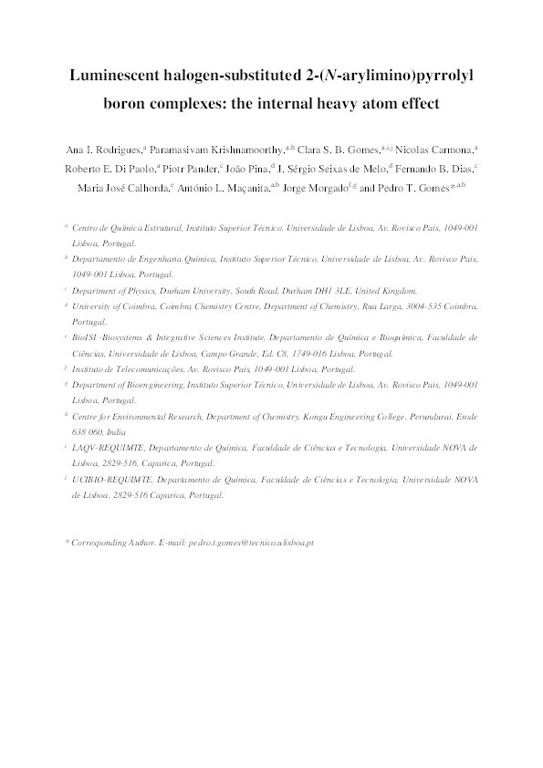 Luminescent halogen-substituted 2-(N-arylimino)pyrrolyl boron complexes: the internal heavy-atom effect Thumbnail