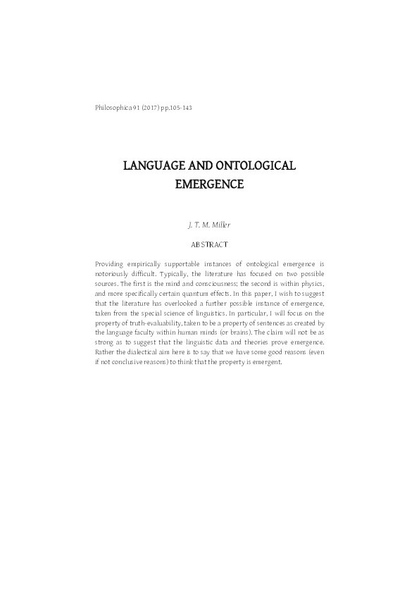 Language and ontological emergence Thumbnail