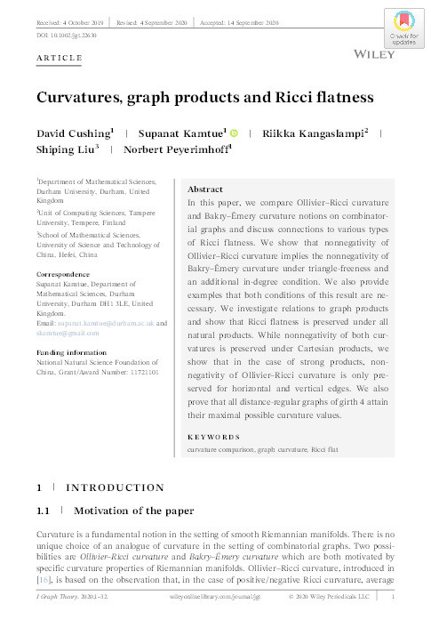 Curvatures, Graph Products and Ricci Flatness Thumbnail