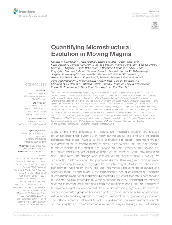 Quantifying Microstructural Evolution in Moving Magma Thumbnail