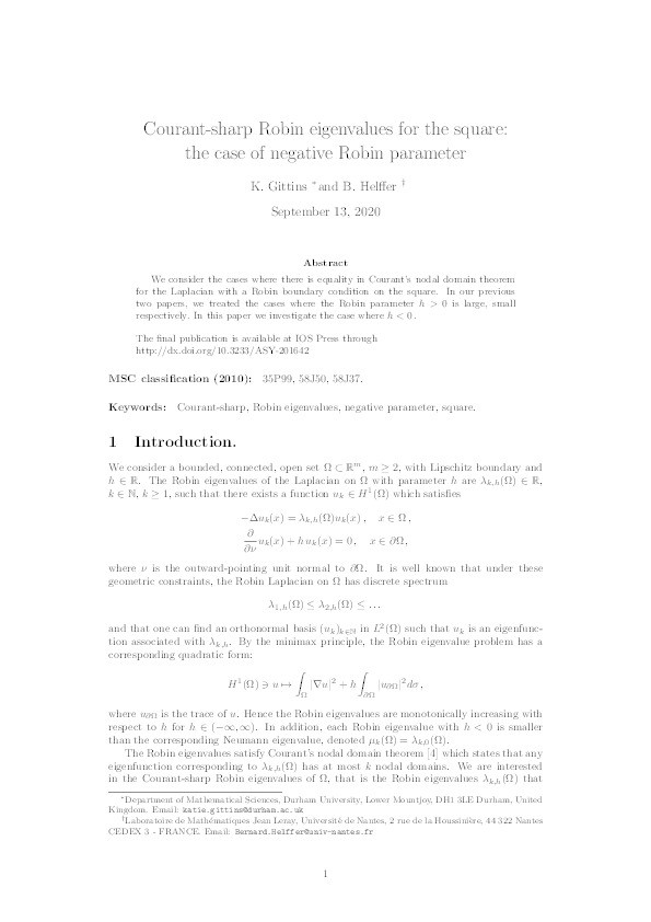 Courant-sharp Robin eigenvalues for the square: The case of negative Robin parameter Thumbnail