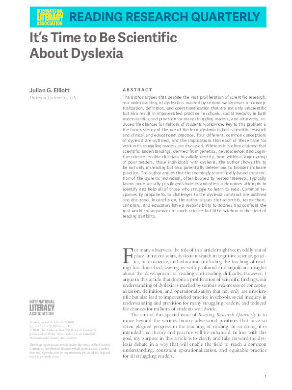 It’s Time to Be Scientific About Dyslexia Thumbnail
