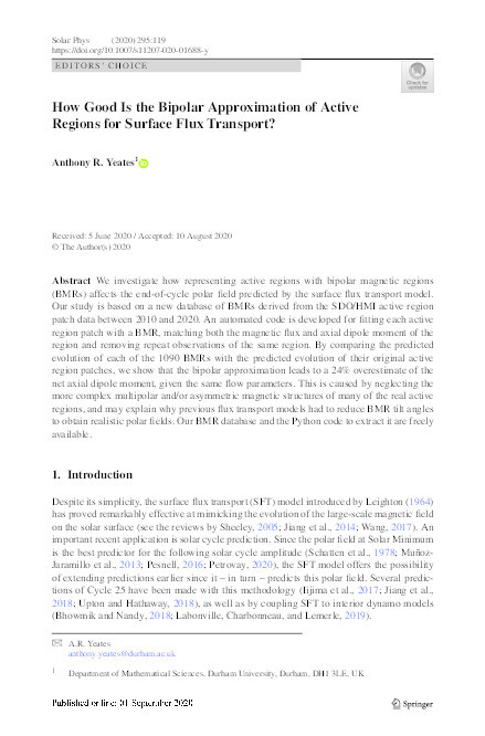 How good is the bipolar approximation of active regions for surface flux transport? Thumbnail