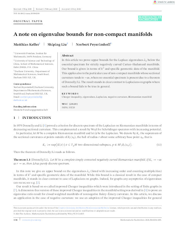A note on eigenvalue bounds for non-compact manifolds Thumbnail