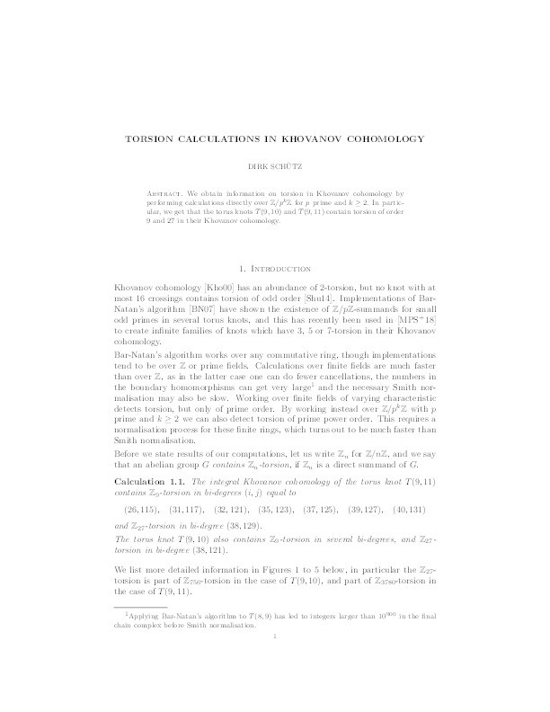Torsion calculations in Khovanov cohomology Thumbnail