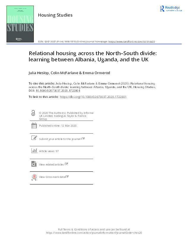 Relational Housing Across the North-South Divide: Learning Between Albania, Uganda, and the UK Thumbnail