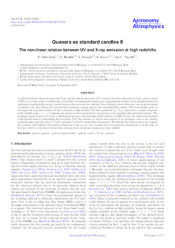 Quasars as standard candles II Thumbnail