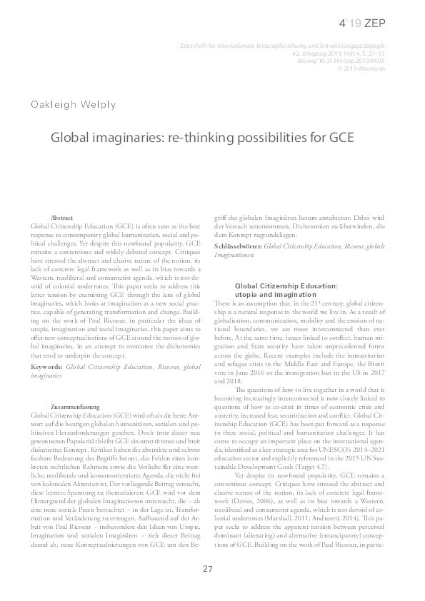 Global Imaginaries: re-thinking possibilities for GCE Thumbnail