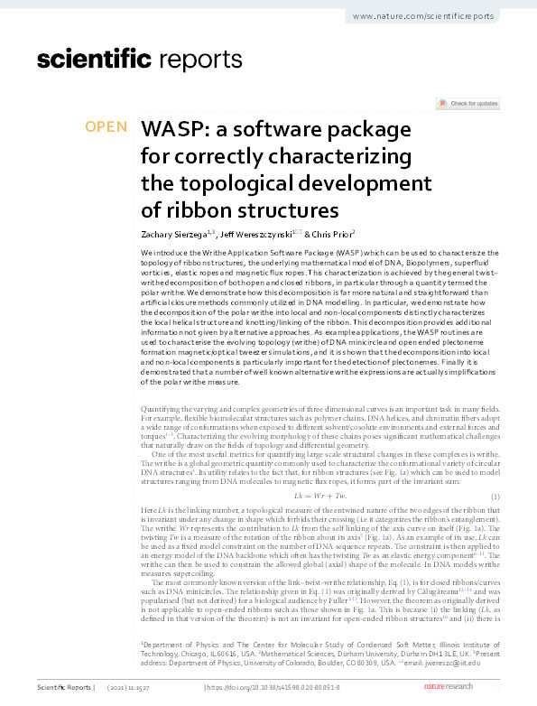 WASP: a software package for correctly characterizing the topological development of ribbon structures Thumbnail