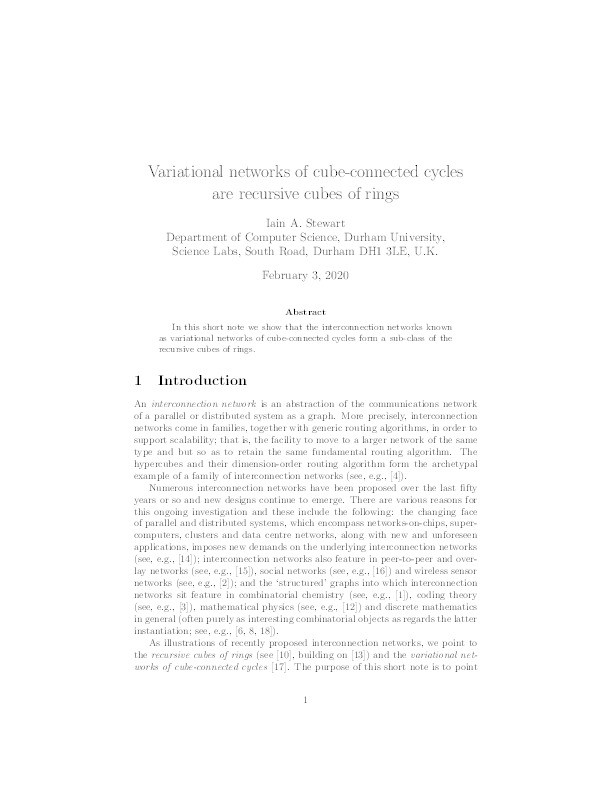 Variational networks of cube-connected cycles are recursive cubes of rings Thumbnail