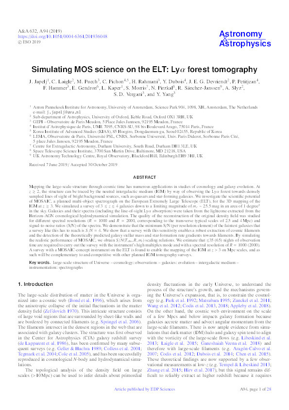 Simulating MOS science on the ELT: Lyα forest tomography Thumbnail