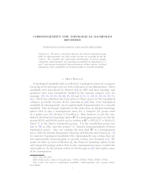 Cohomogeneity one topological manifolds revisited Thumbnail