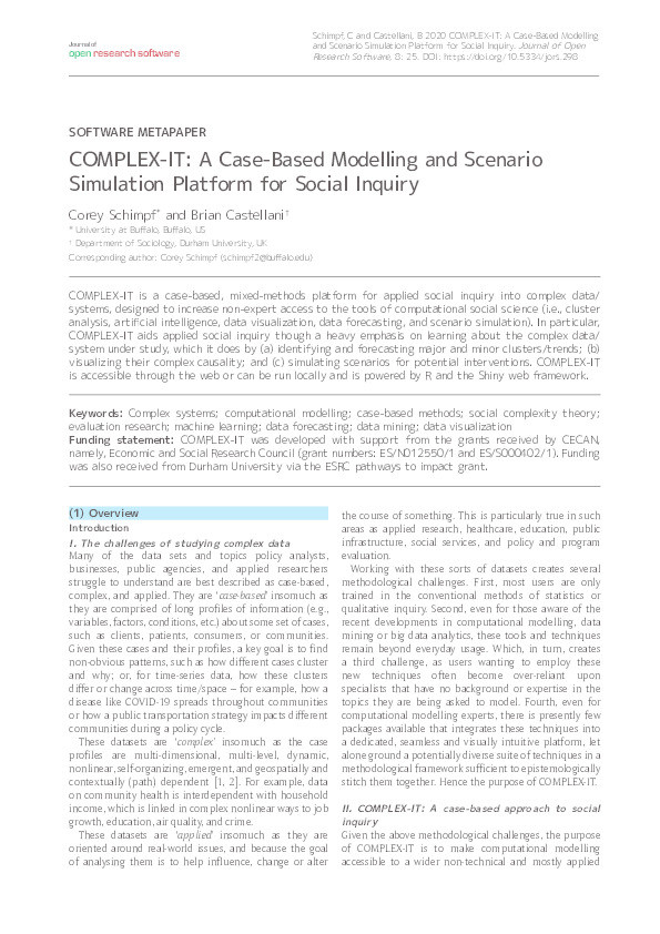 COMPLEX-IT: A Case-Based Modelling and Scenario Simulation Platform for Social Inquiry Thumbnail
