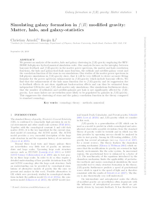 Simulating galaxy formation in f(R) modified gravity: Matter, halo, and galaxy-statistics Thumbnail