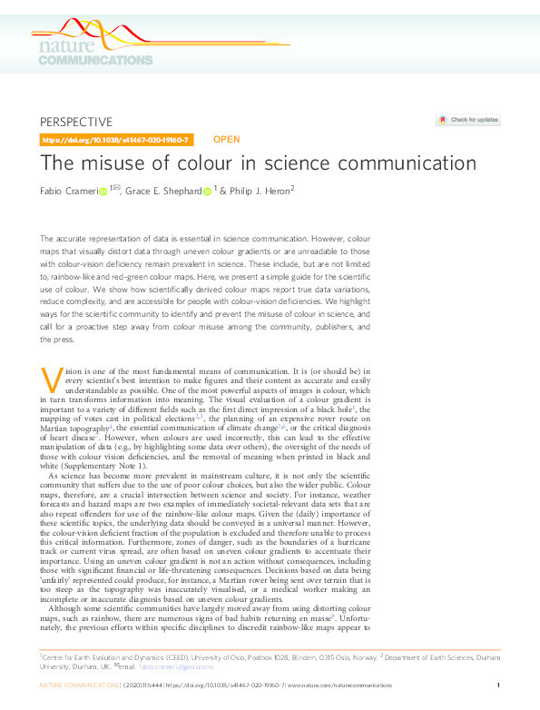 The misuse of colour in science communication Thumbnail