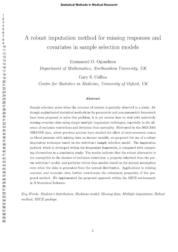 A robust imputation method for missing responses and covariates in sample selection models Thumbnail