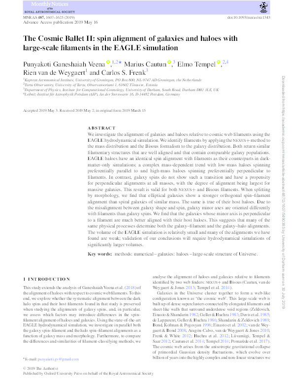 The Cosmic Ballet II: spin alignment of galaxies and haloes with large-scale filaments in the EAGLE simulation Thumbnail