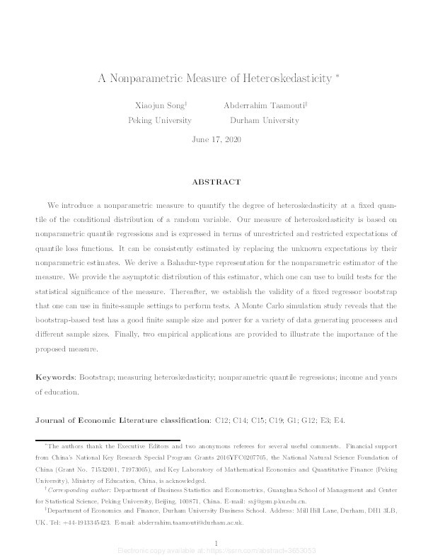 A Nonparametric Measure of Heteroskedasticity Thumbnail