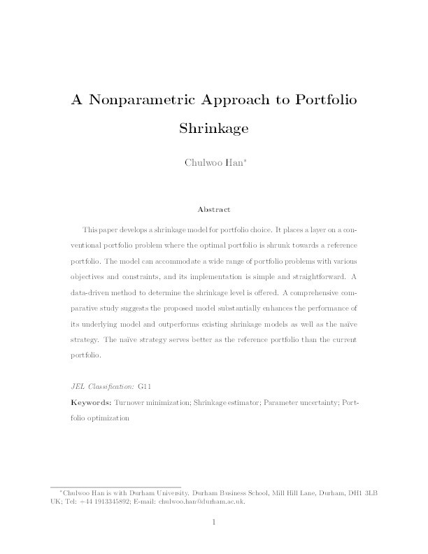 A Nonparametric Approach to Portfolio Shrinkage Thumbnail