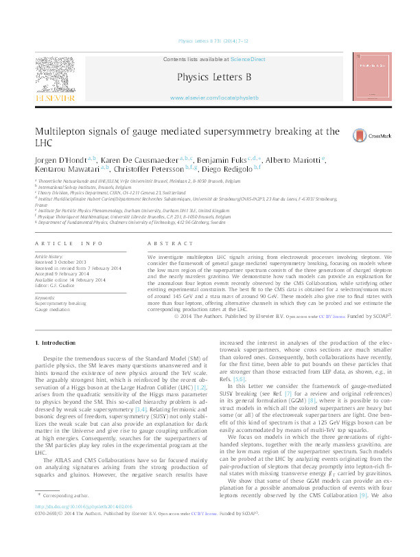 Multilepton signals of gauge mediated supersymmetry breaking at the LHC Thumbnail